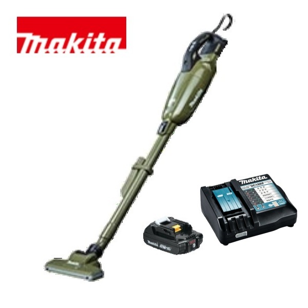 当店だけ！バッテリー充電器も1年保証! マキタ コードレス掃除機 18V カプセル式 オリーブ CL284FDZO + 急速バッテリー BL1820B + 急速充電器DC18RF 充電式　クリーナ