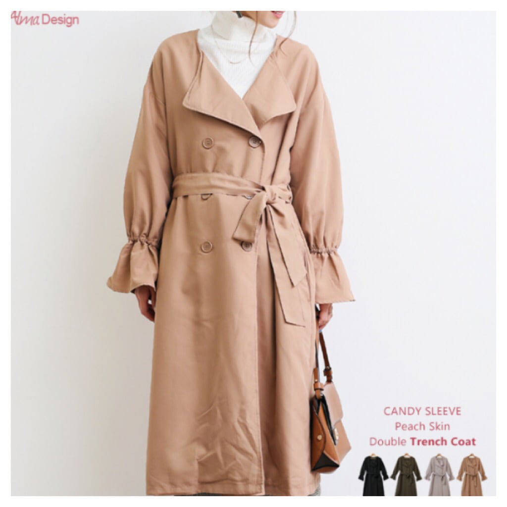 レディース　ノーカラーキャンディ袖