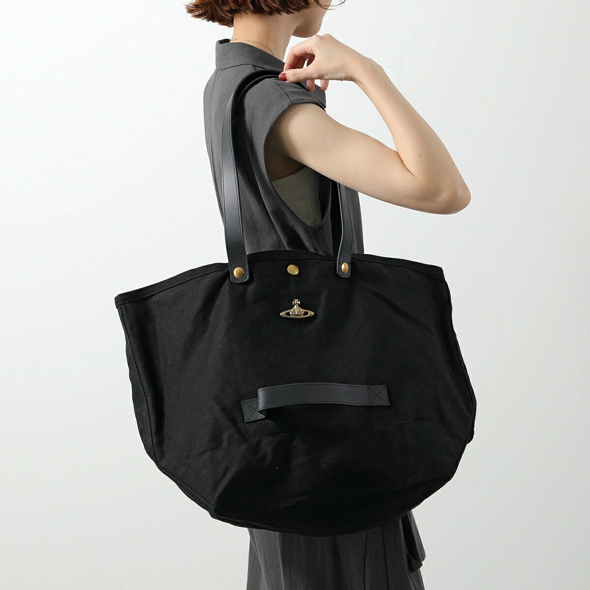 Vivienne Westwood ヴィヴィアンウエストウッド トートバッグ UTILITY SHOPPER 4205007G W00IW-ET レディース メンズ キャンバス 鞄 N401/BLAC