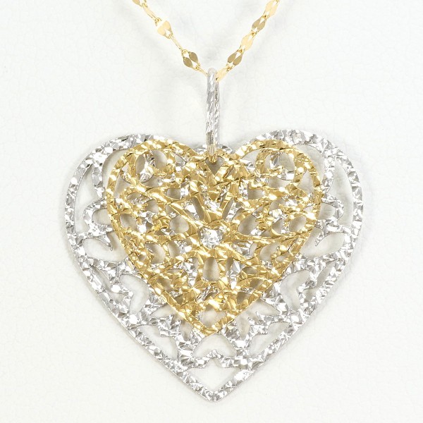 K18 18金 YG イエローゴールドWG ネックレス 約38cm ジュエリー 中古