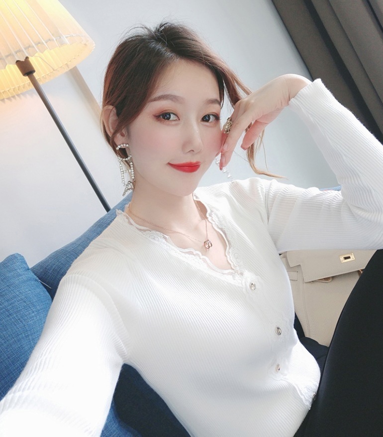 トップス デート カットソー 長袖 Vネック レース 可愛い きれいめ 上品 おしゃれ かっこいい 可愛い ラブリー キュート ガーリー クール モード系 セクシー エレガント 存在感 5,622円