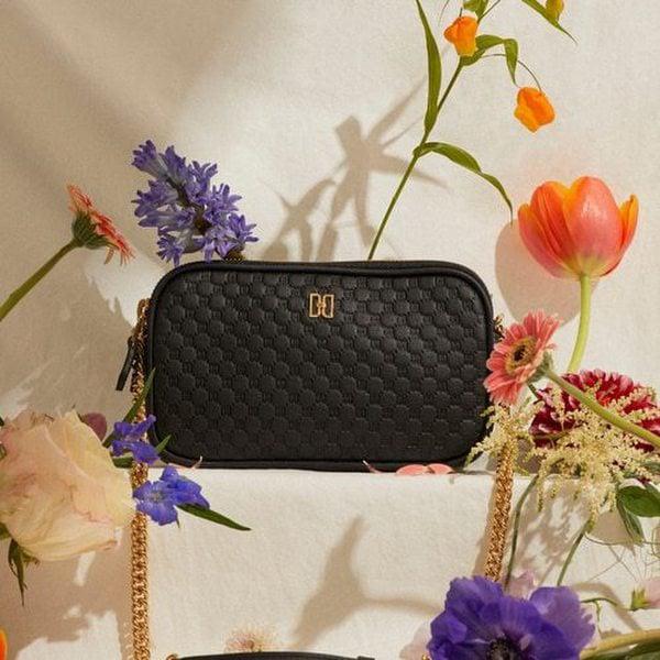 DCWA4F517BK [LOUIS DD] ブラック DD ロゴパターン レザー ミニクロスバッグ