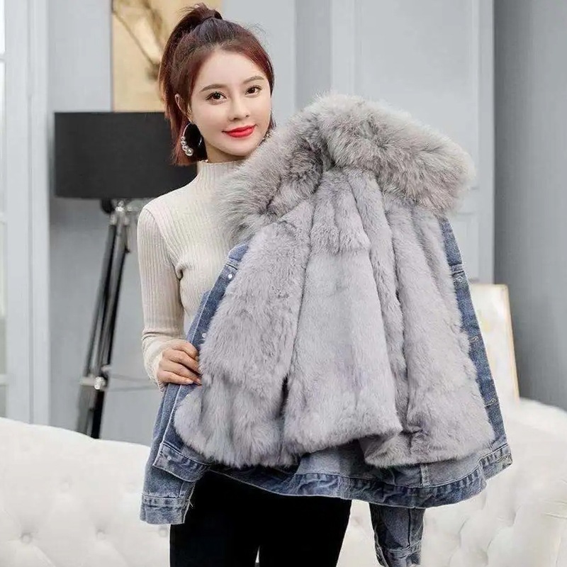 アウター ブルゾン Gジャン 上着 袖あり 長袖 Vネック 襟付き もこもこ モコモコ ふわふわ 前開き デニム ブルーデニム 裏起毛 かわいい 大人可愛い おしゃれ お洒落 こなれ感 ラブリー