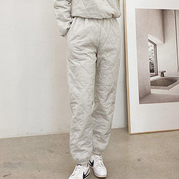 Hスタイル(DK)ダイヤヌビジョガーパンツ 冬 女性 パディングパンツ バンディングパンツ ヌビ ジョガーパンツ 防寒