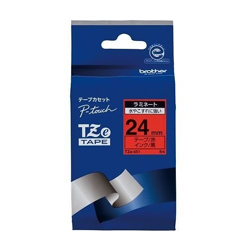 （まとめ買い）ピータッチテープ24mm赤/黒 TZE-451 00009877 [x3]