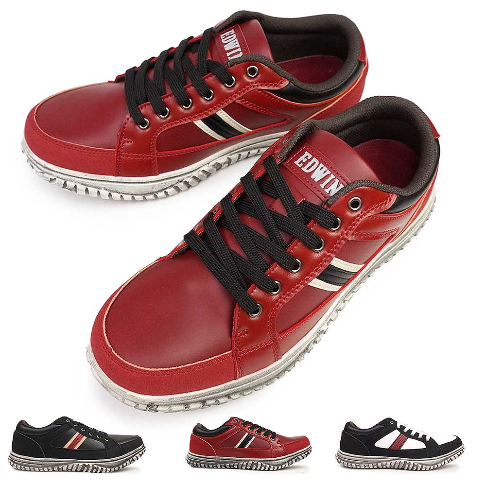 スニーカー メンズ 防水 EDM-644 ローカット カジュアルシューズ ビンテージ加工