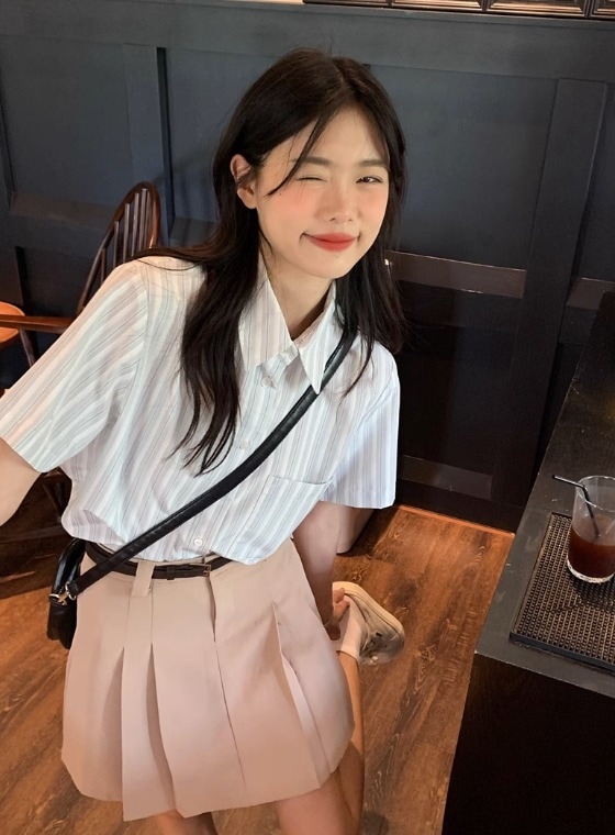 トップス シャツ 袖あり 半袖 5分袖 五分袖 襟付き スタンドカラー 前開き かわいい 大人可愛い きれいめ シンプル カジュアル 大人 上品 おしゃれ お洒落 大人女子 こなれ感 ラフ