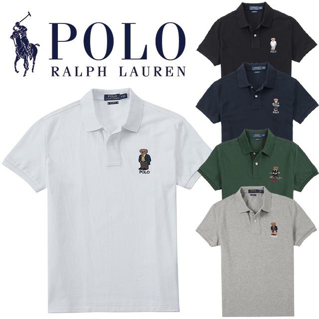 本物保証 メンズコットン鹿の子編み ポロベアー エンブロイドししゅう 半袖ポロシャツ カスタムスリム 5カラー展開 8,208円