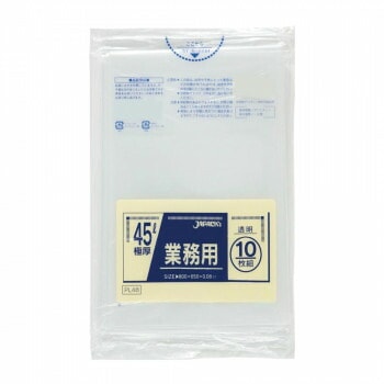 ジャパックス 重量物対応ポリ袋45L 透明 10枚x20冊 PL48