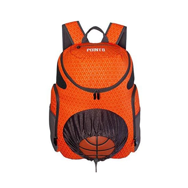 Point 3 Road Trip 2.0 Basketball Backpack with Ball & Shoe Storage (Orange) 並行輸入品