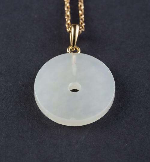 [HappyLooks] 春川玉 A-円メダルネックレス 韓国軟玉 チュンチョンオク鉱山 100％本物軟玉 玉名家 アクセサリー kj653