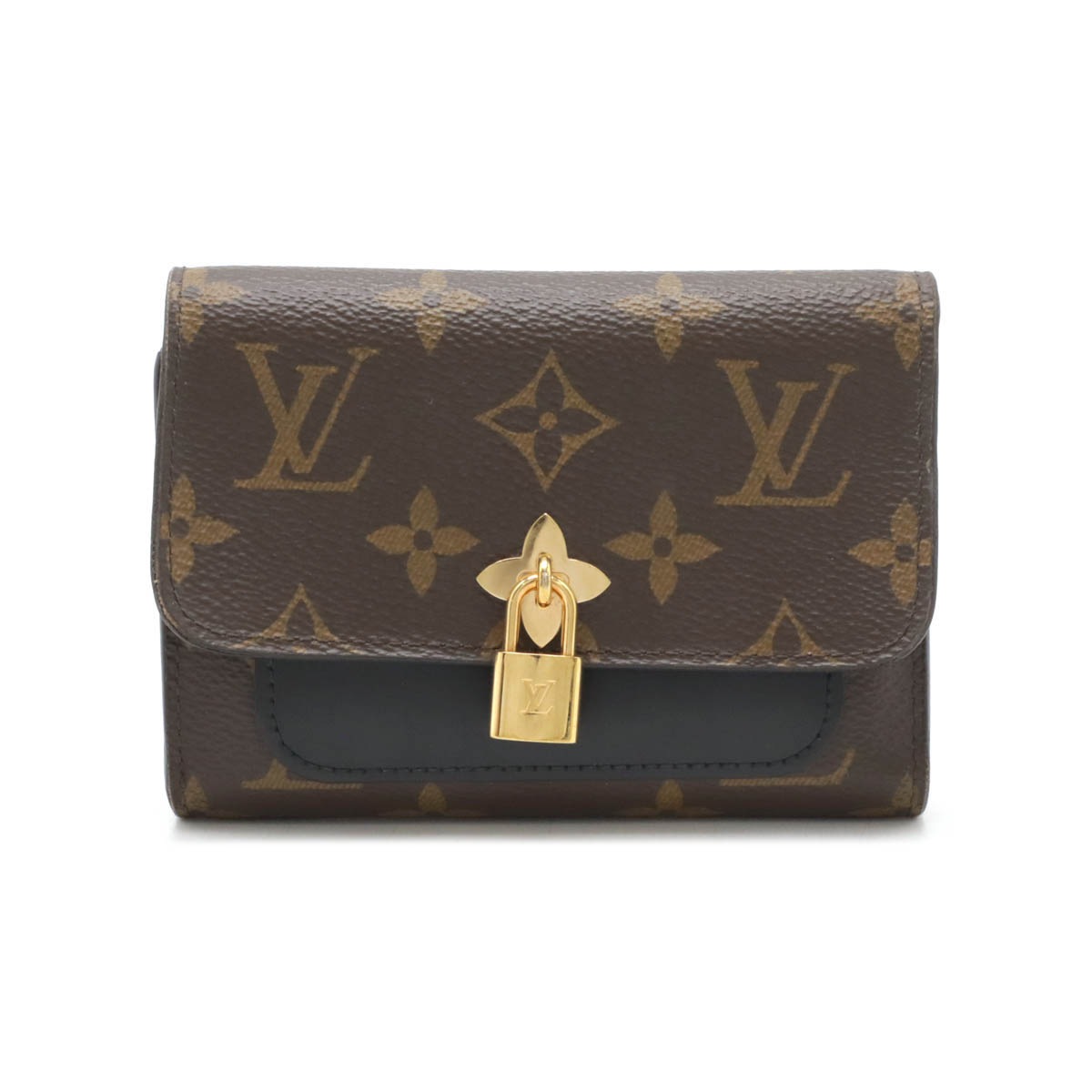 モノグラム ポルトフォイユ フラワー コンパクト 3つ折財布 三つ折り財布 ノワール 黒 ブラック M6257