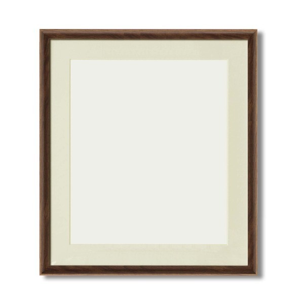 軽量水彩額縁/フレーム F10号/ブラウン 壁掛けひも/UV(紫外線)カットアクリル/マット付き 化粧箱入り 8155