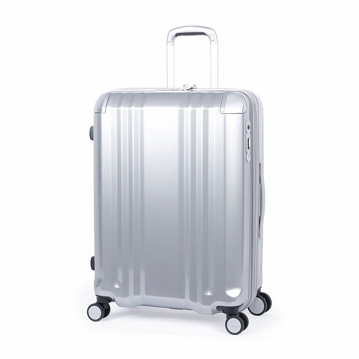 ハードキャリーケース デカかるEdge 拡張タイプ 7～9泊 70L＋12L ALI-089-24W-CSIL クロームシルバー