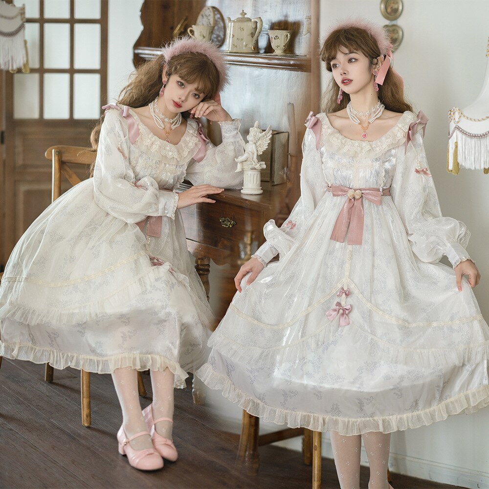 ロリータ OP ハロウィン長袖卒業式結婚式 ドレスコスプレ かわいい レトロイベント ワンピース