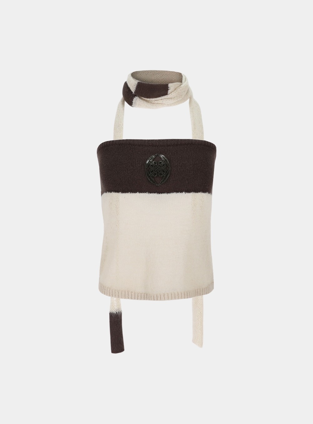 【BADBLOOD】 KIDDO KNIT TUBE TOP & SCARF : CREAM / BROWN