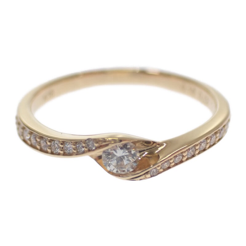 デザインジュエリー リング 指輪 K18YG イエローゴールド 12号 ダイヤモンド レディース 上品 ギフト【中古】【Nランク】