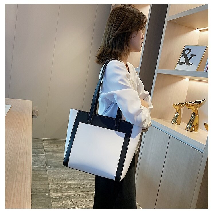 3色 ショルダーバッグ ハンドバッグ レディース 肩掛け おしゃれ 通勤 キャンバス ストラップ スクエア ファスナー 機能的 大きい 大人可愛い きれいめ シンプル 上品 おしゃれ かっこいい レトショルダーバッグ