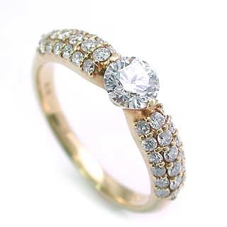 パヴェ AneCan掲載 (Brand アニーベル) K18ダイヤモンドデザインリング（婚約指輪エンゲージリング） メレ 楽ギフ_包装02P26Mar16