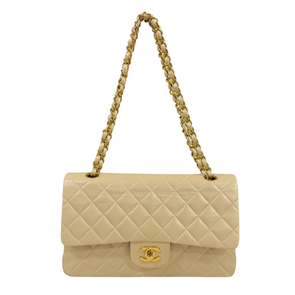 シャネル マトラッセ ショルダーバッグ ラムスキン A01112 ベージュ CHANEL 中古 美品