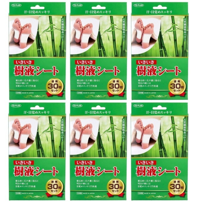 【6セット】 TO-PLAN いきいき樹液シート 30枚入 足裏 肩 腰 ふくらはぎ むくみ 足の疲れ フットケア 天然樹液 リラックス 就寝 貼るだけ 目覚めスッキリ
