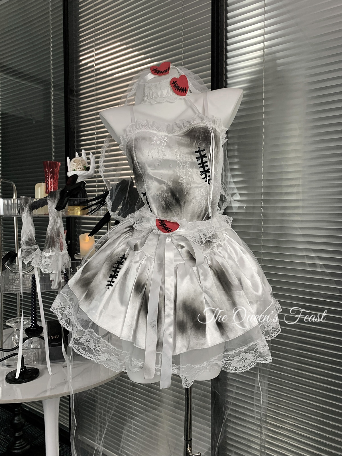 ハロウィン コスプレ 【ダークサブカル】ゴスロリワンピース ハロウィンコスチューム レースフリル