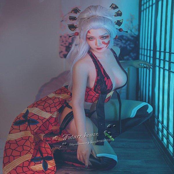 一部分3日出荷 堕姫（だき） コスプレ衣装 ウィッグ 髪飾り ハロウィン仮装 変装 コスチューム