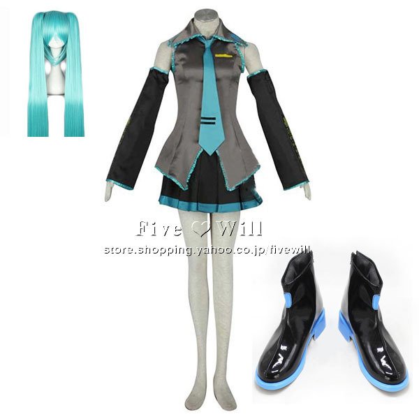 初音ミク 風 コスプレ衣装 ウィッグ 靴 cosplay チャイナドレス コスチューム パーティーグ
