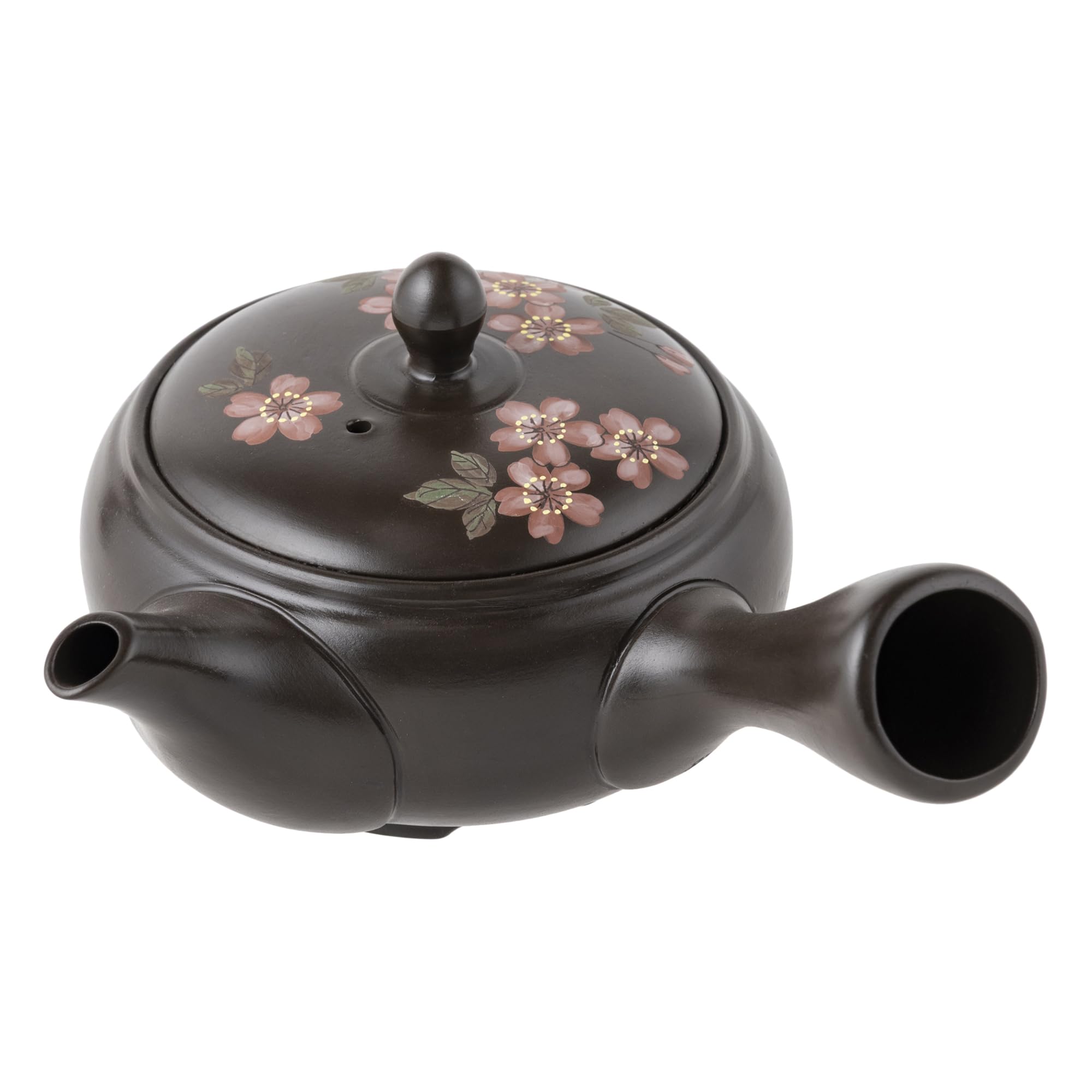 常滑焼 急須 竹春 赤桜 270ml 帯網 深蒸し茶 ほうじ茶 玄米茶用 日本製 箱入り tk013