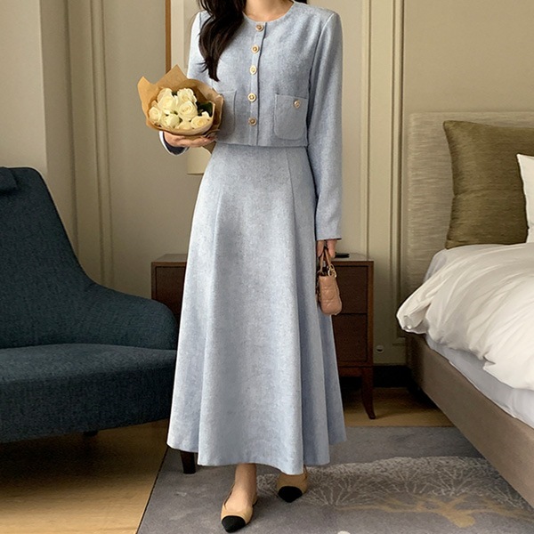 ツイードジャケットドッキングワンピース op15434 10,140円