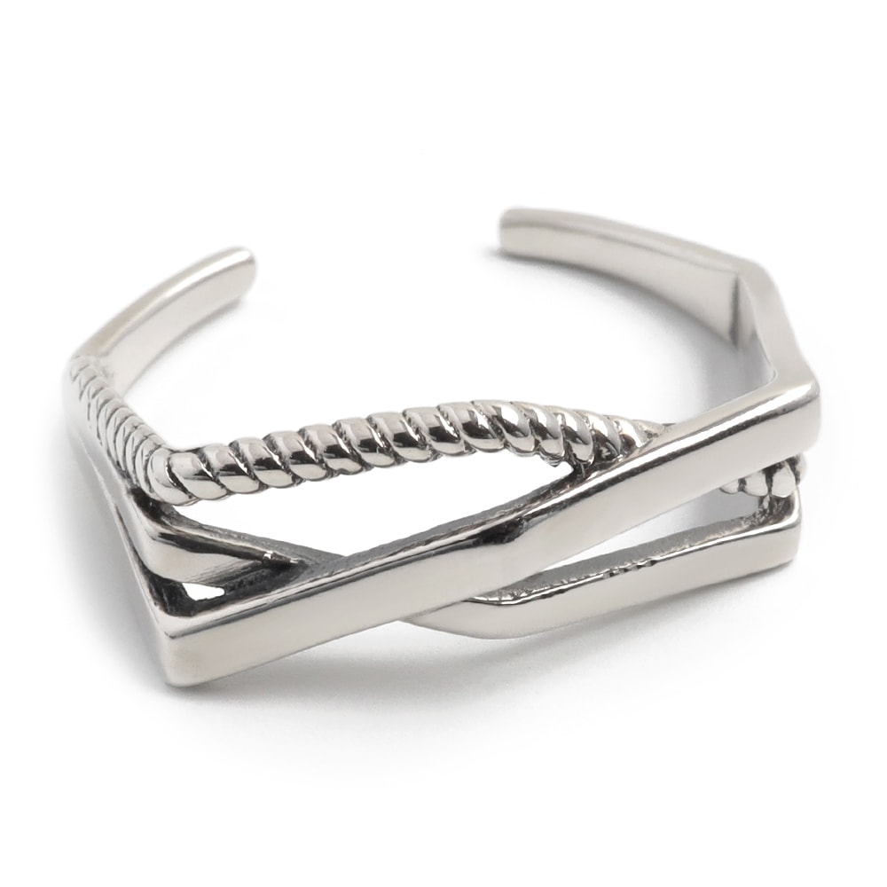 925 リング 三連 幾何学模様 [cr206]