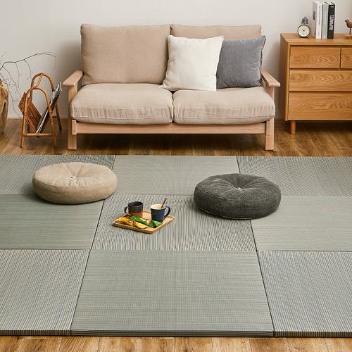【メーカー直送品】萩原 【9枚組】置き畳 綾川 約82×82×2.5cm ブルー