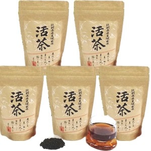 黒焼き赤米玄米茶 5個セットヒート包装タイプ 　活茶300g ５袋 １袋に付き15g20包 ヒート包装 　 筑前赤米玄米