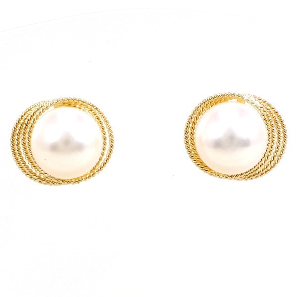 K18 18金 YG イエローゴールド ピアス パール(真珠) 総重量約1.7g ジュエリー 中古