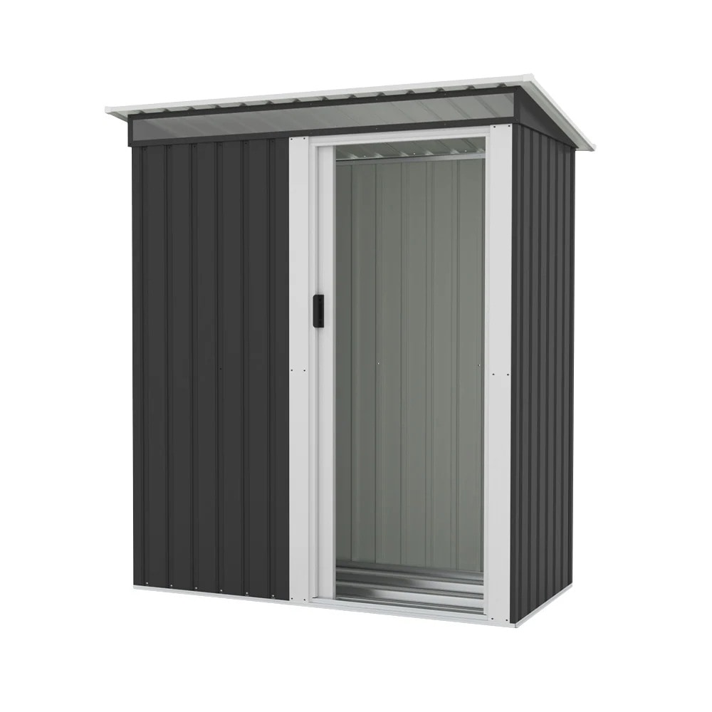 【国内発送Ｍ】1669【 棚なし】ブラック+ホワイト　物置 屋外 大型 倉庫 大型物置 戸外収納庫 物置 防水/耐侯 収納可能 ガーデン/庭/田畑/農場 頑丈 大容量 スチール　引き戸　補強フレーム付