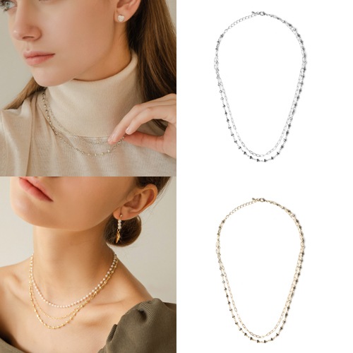 [テヨンパクジフンウィアイ キムヨハン着用ネックレス] tilda heart layered necklace 韓国の人気芸能人着用 ファッションジュエリー デイリーアクセサリー