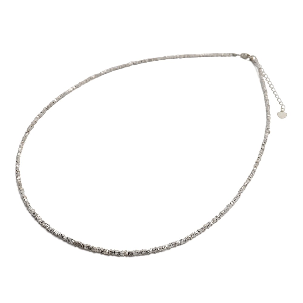 シルバー925 不揃いビーズネックレス [cn115]