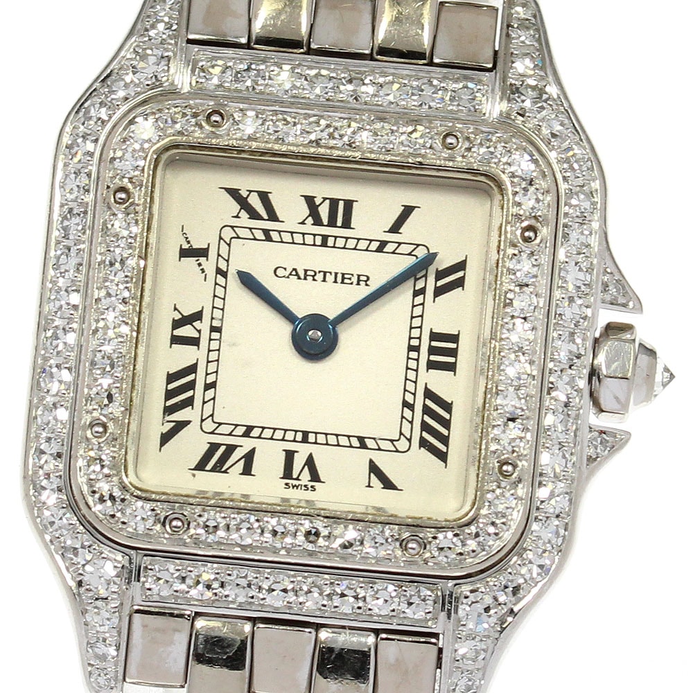 カルティエ CARTIER W25052F3 パンテール K18WG アフターダイヤベゼル クォーツ レディース _749928【中古】