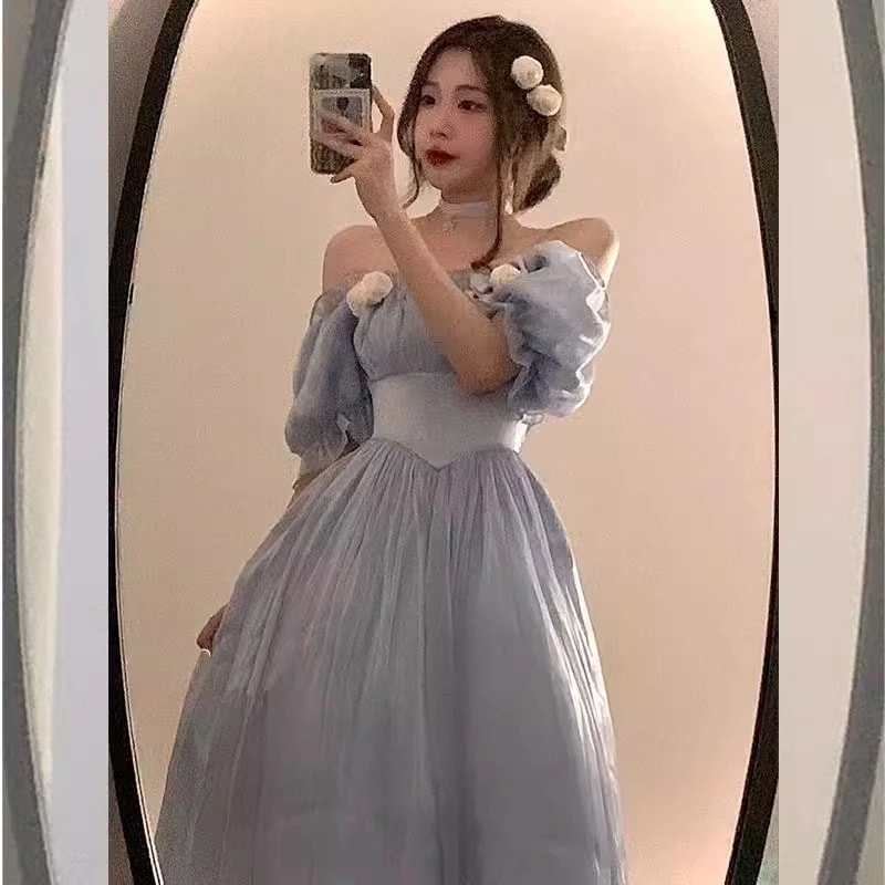 夏のドレス見事な純粋な欲望ストラッププリンセスドレス誕生日パーティードレス