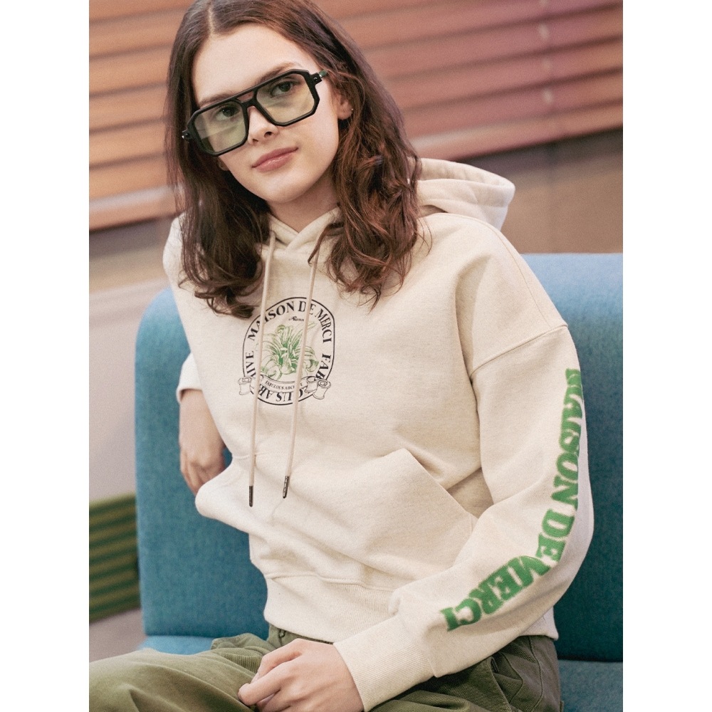 オートミールアーカイブレディースクロップルリスサークルヘビーテリーパーカーオートミール (FCD4TS714W)