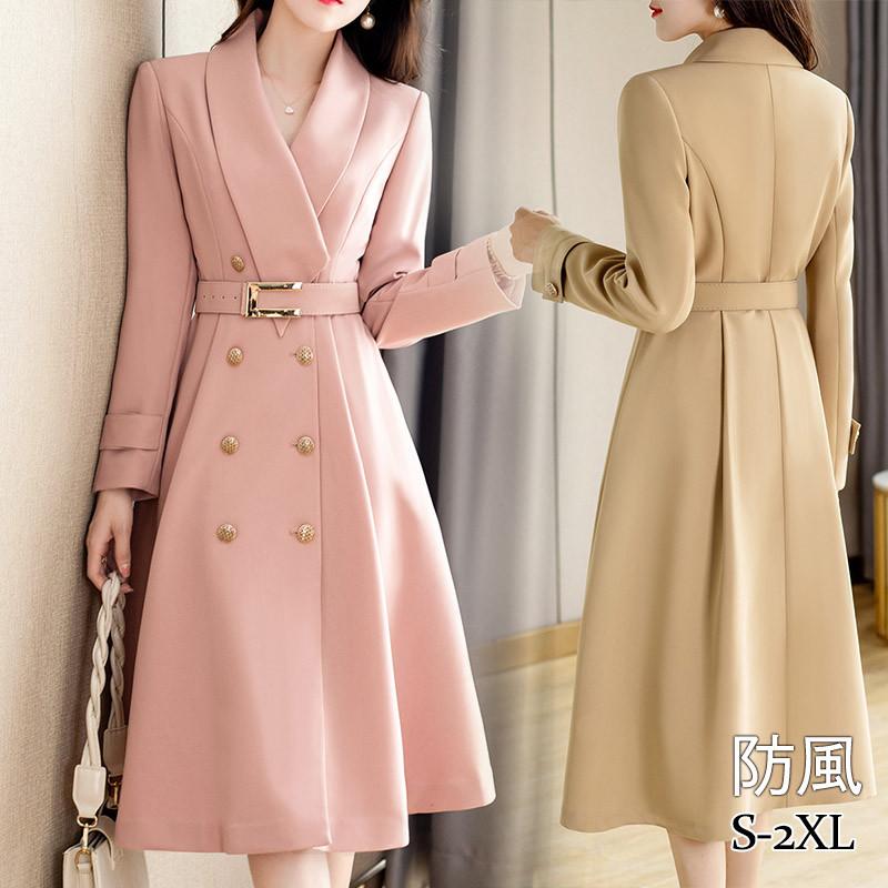 Hot!!!トレンチコート レディース スプリングコート ロング フレア 羽織 アウター ダブルボタン ベルト付き 着痩せ 通勤 春秋 エレガント 上品 きれいめ