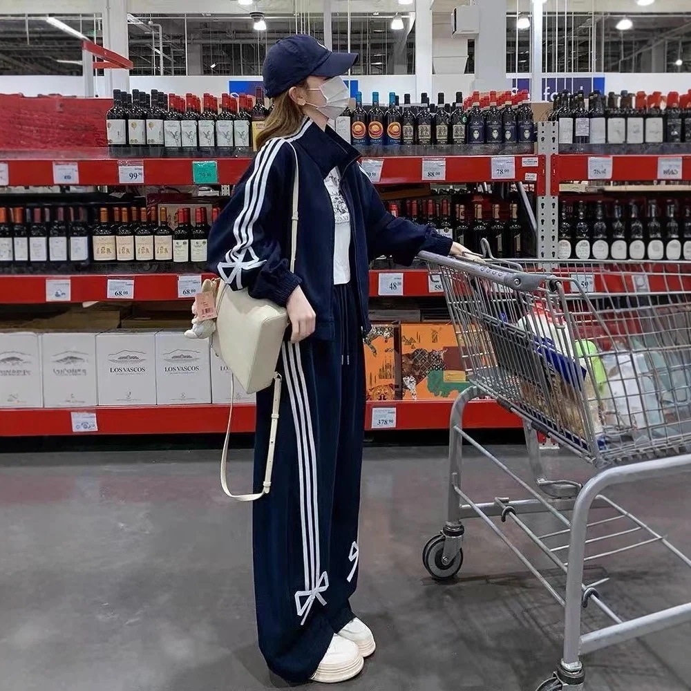 【最安値に挑戦】【人気商品】【人気アイテム】パーカー セットヨーロッパスタイル レディース秋冬カジュアルスポーツセット 学生向け 韓国風カーディガンスウェット ワイドパンツ 2 点セット パーカー 韓
