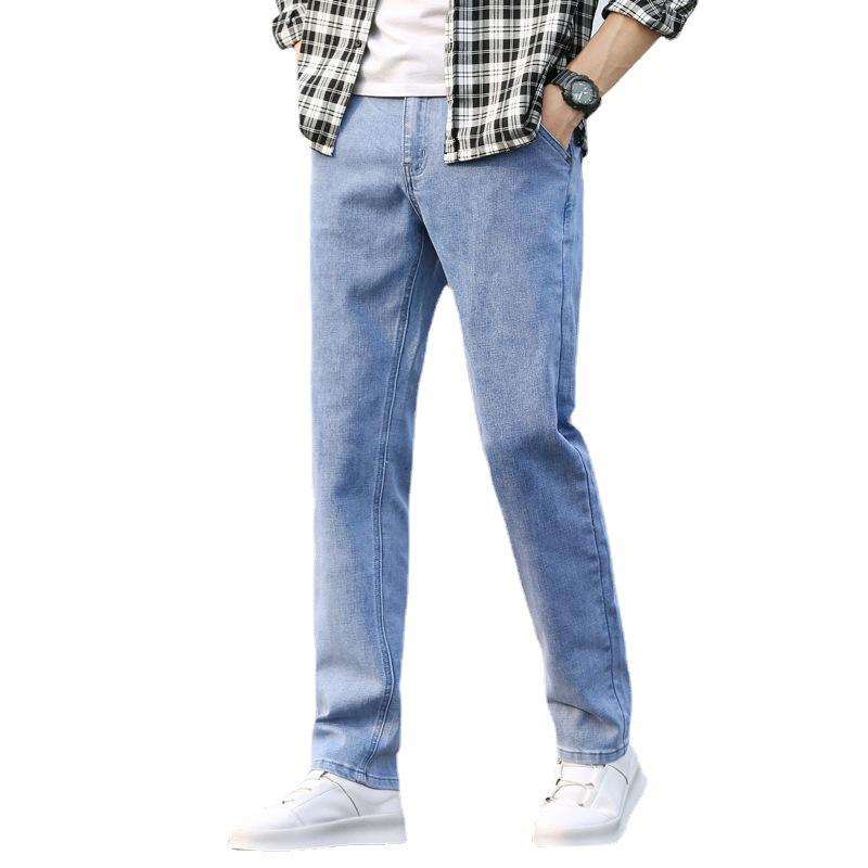 コーデ メンズ シンプル ファッション オシャレ かっこいい 大きいサイズ ストリート 紳士 ハイエンド ジーンズ 厚手 ウィンター パンツ ストレート ビジネス ハイウエスト カジュアル ストレッチ
