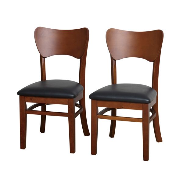 フェブラダイニングチェア2脚組 ブラウン 組立式