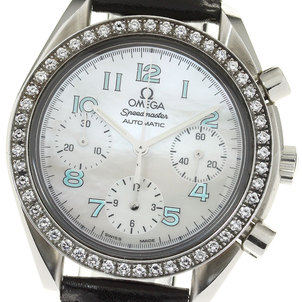 オメガ OMEGA 3535.71 スピードマスター ダイヤベゼル クロノグラフ 自動巻き ボーイズ 保証書付き_820191【中古】