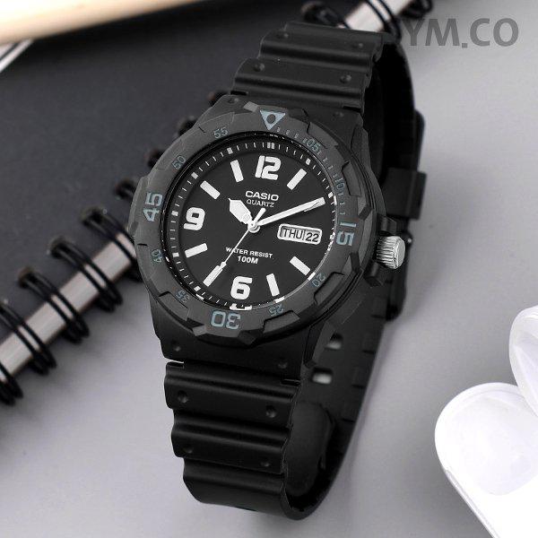 MRW-200H-1B2 ダイバールック 回転ベゼル デイデイト スポーツ メンズ ウレタン 腕時計c