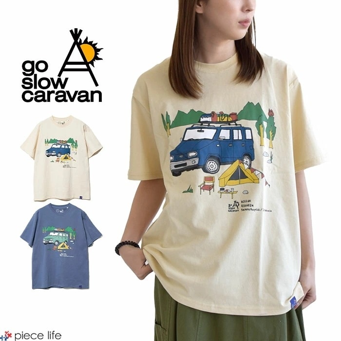 go slow caravan NISSANgo slow caravan ゴースローキャラバン USA/C ラシーン TEE プリントT プリント メンズ レディース 男女兼用