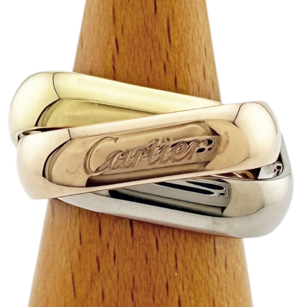 カルティエ トリニティ クッション ラージ リング 指輪 -号 18金 K18イエローゴールド CARTIER 中古 美品