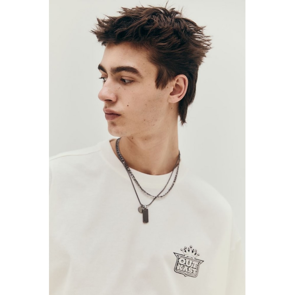 H&M オーバーサイズフィット T シャツクリーム/アウトキャスト