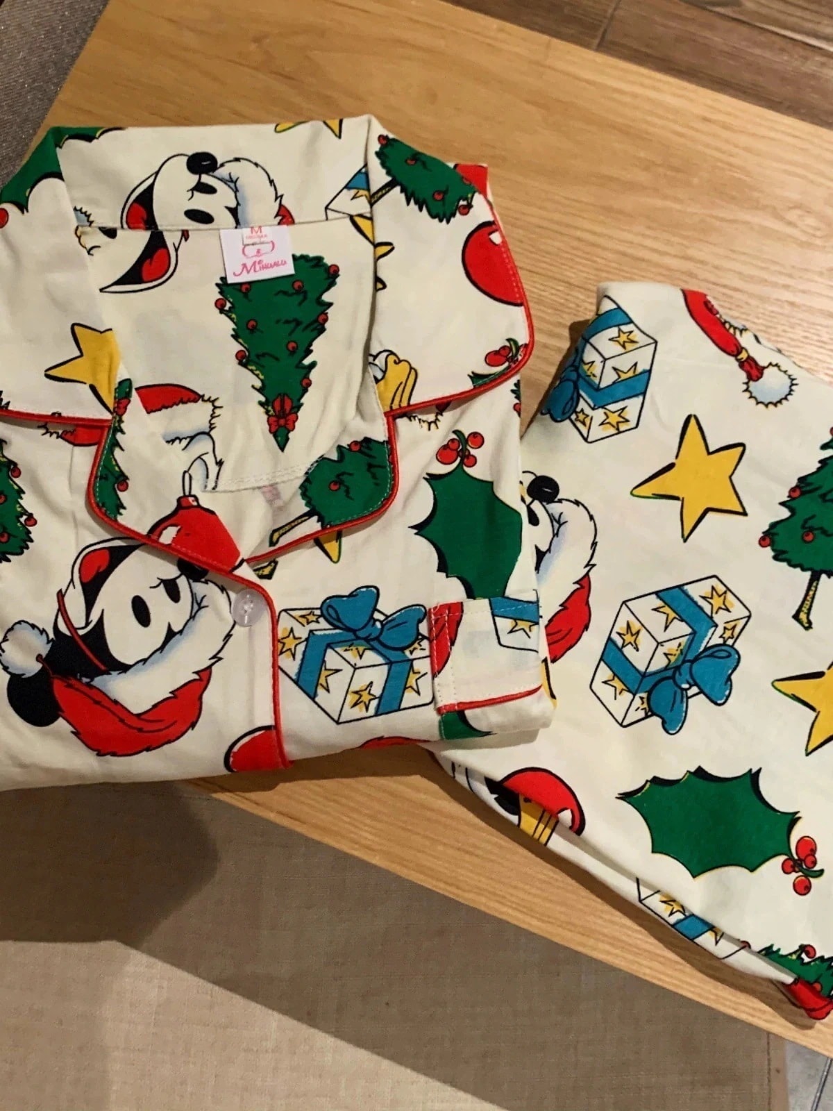 カップルクリスマスパジャマレディース春長袖ミッキーホームウェアセット